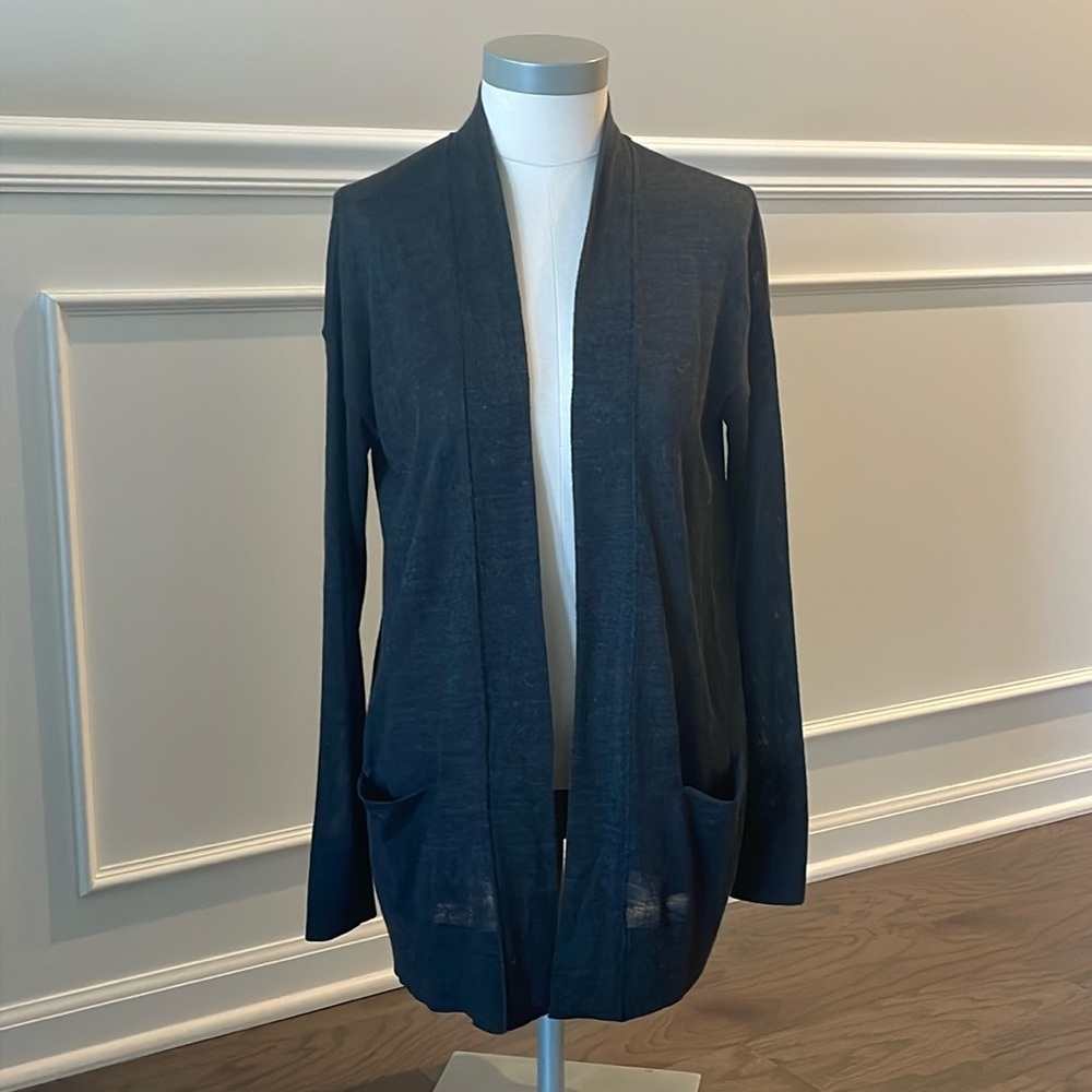 LOFT Grey Long Open Cardigan - Size XS
